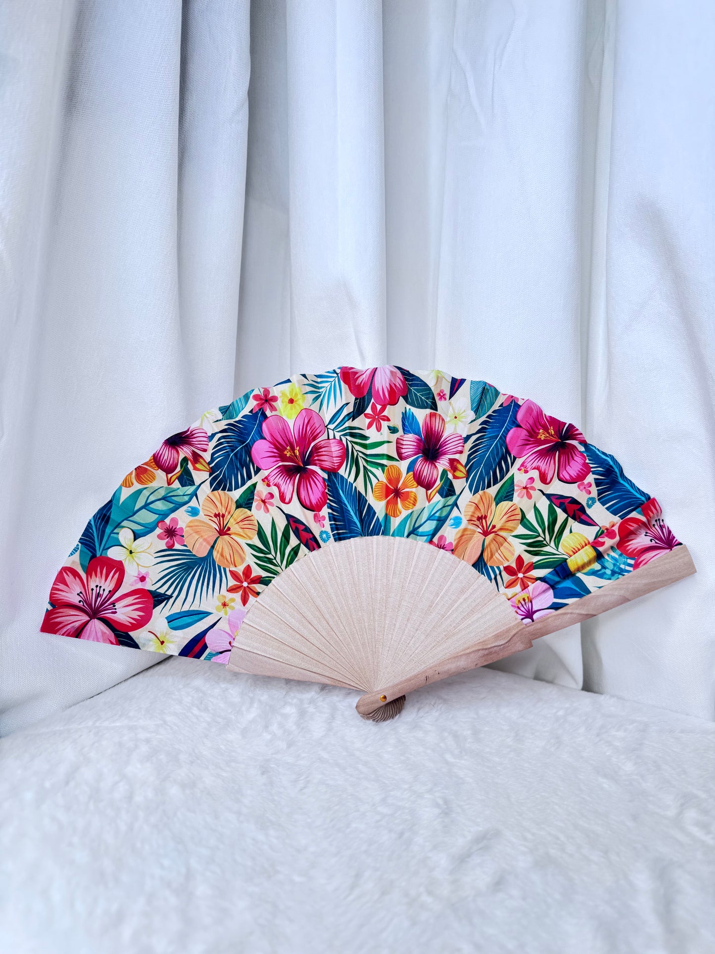 🪻Éventail fleurs multicolore
