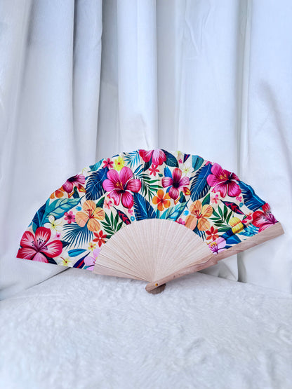 🪻Éventail fleurs multicolore
