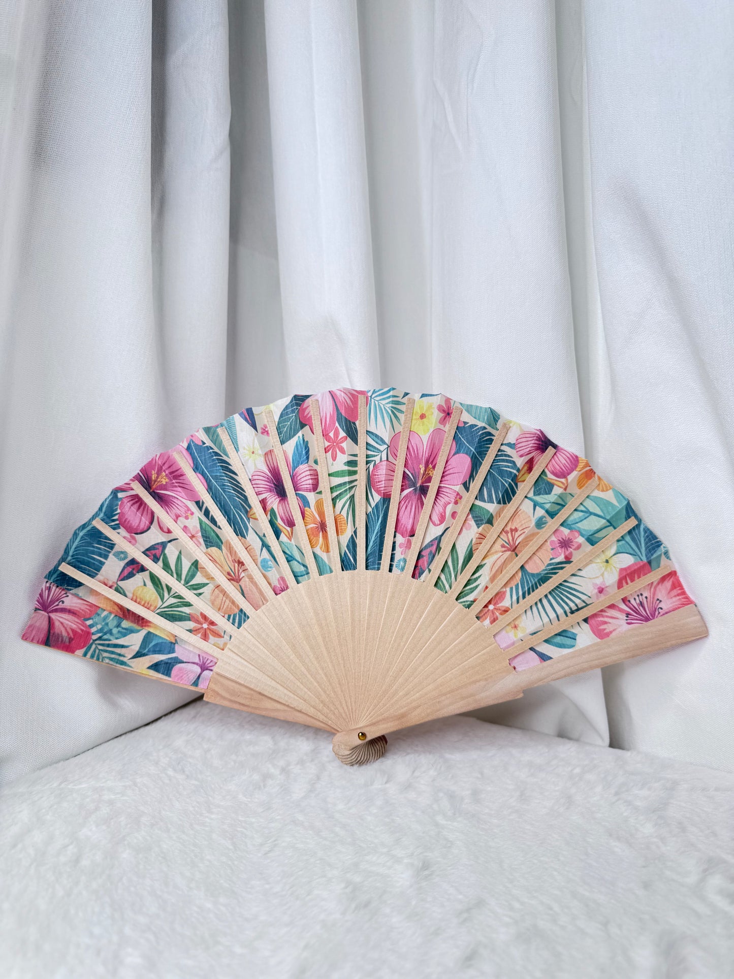 🪻Éventail fleurs multicolore